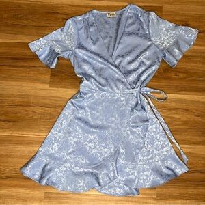Show Me Your MuMu Light Blue Floral Mini Dress Size M